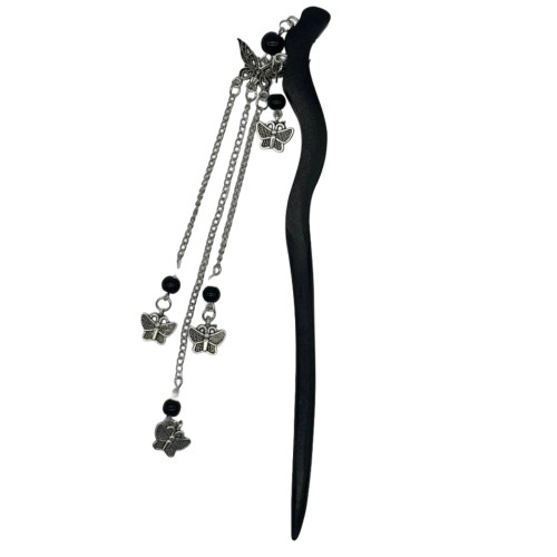 کانزاشی مشکی با آویز پروانه